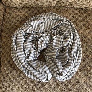Calvin Klein Infinity Scarf - Gray & White Stripe